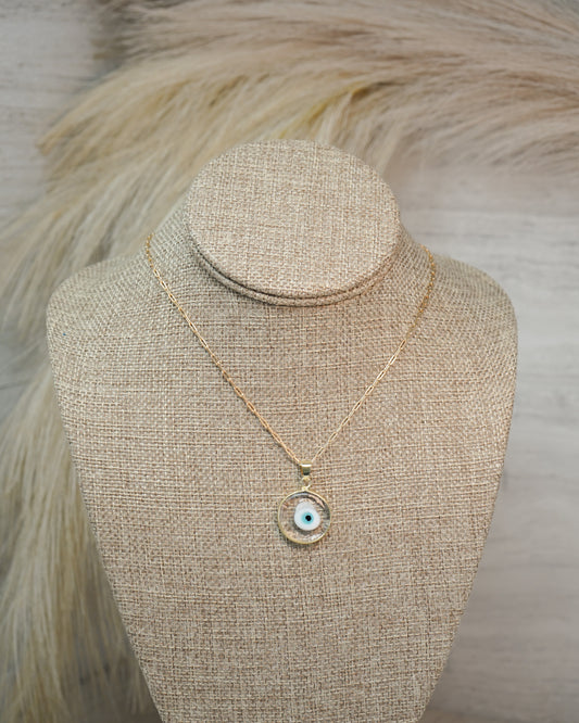 Clear Morocco Evil Eye Necklace