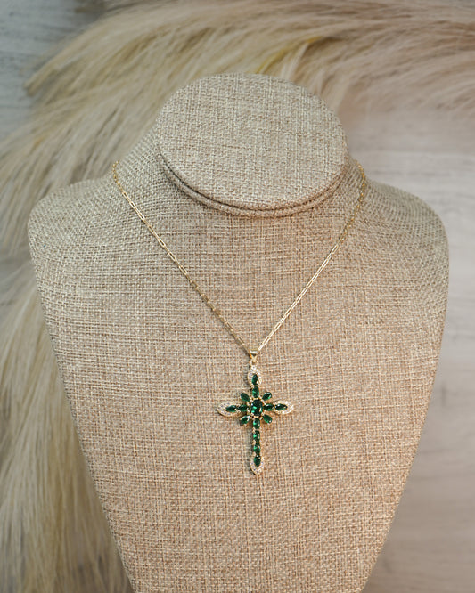 Jasper Cross Necklace