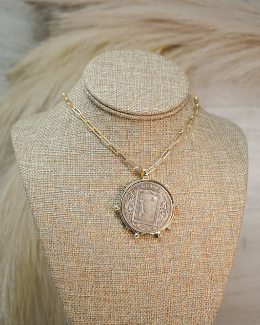 Girl Balloon Coin Necklace