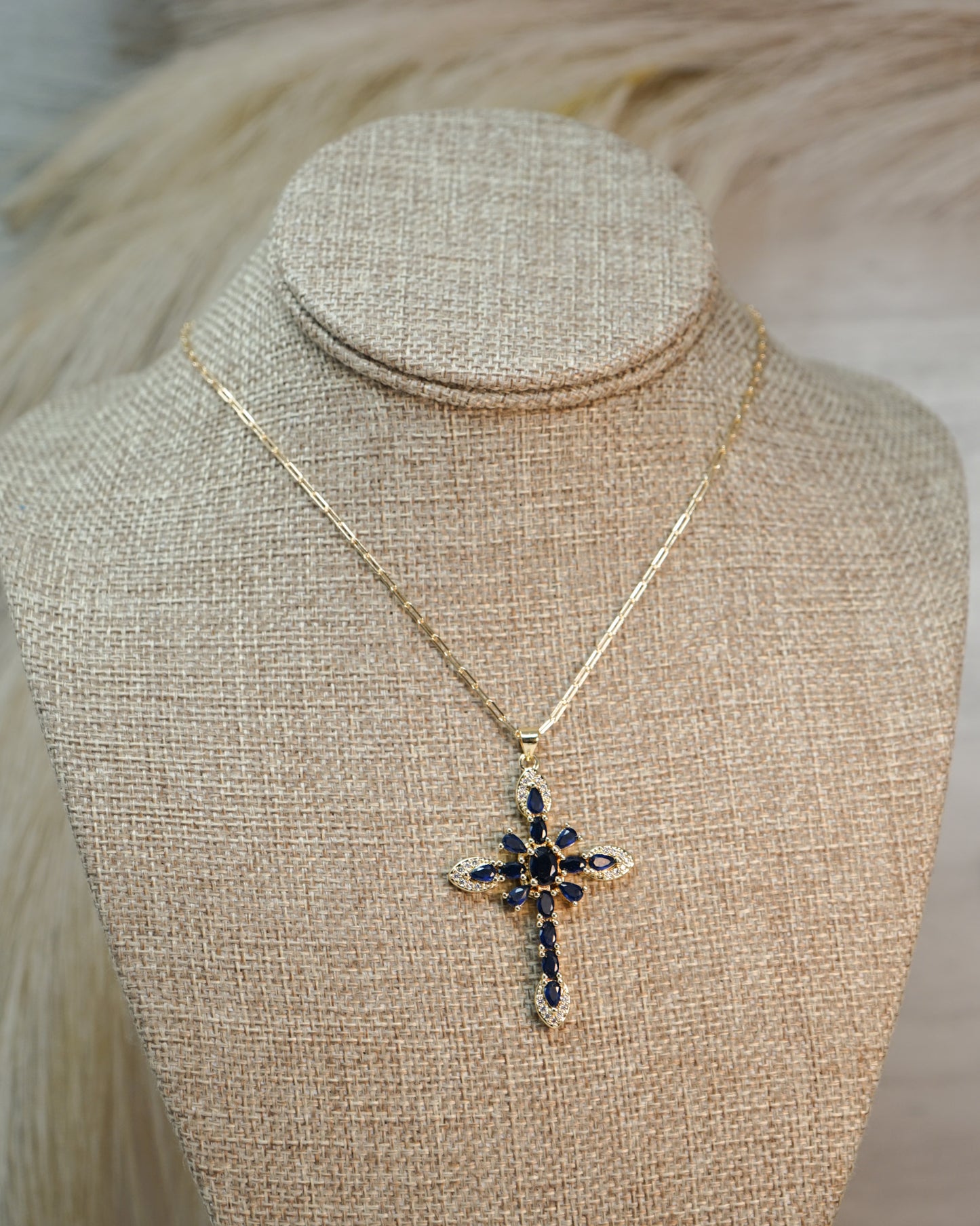 Jasper Cross Necklace